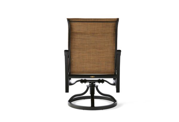 Volare Padded Sling Swivel Rocking Dining Armchair