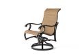 Volare Padded Sling Swivel Rocking Dining Armchair